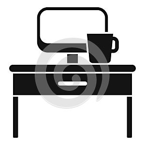 Right workspace position icon simple vector. Office sit
