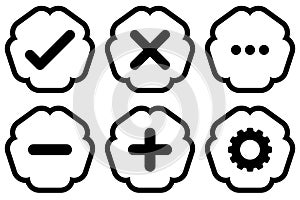 Right wrong customize Jagged shape buttons icon set