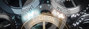 Right, wrong, decision- gears concept