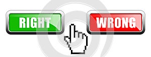 Right or wrong web buttons
