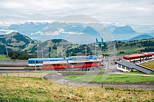 Rigi mountain and Rigi Kulm station in Switzerland