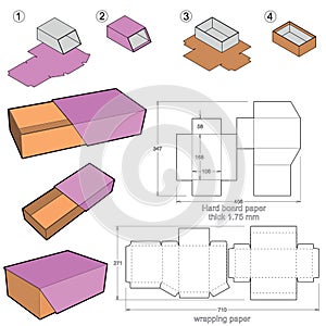 Rigid Box top and bottom hard board paper thicknes 1.75mm Internal measurement 16.8 x 10.6+ 5.8 cm and Die-cut Pattern.