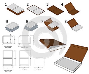 Rigid Cardboard Box and Die-cut Pattern.