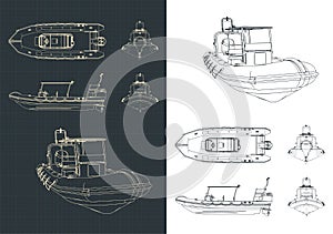 Rigid Inflatable Boat Drawings