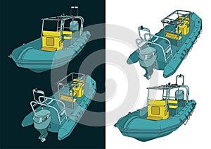 Rigid Inflatable Boat Illustrations