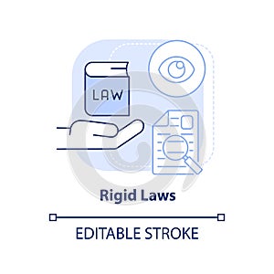 Rigid laws light blue concept icon