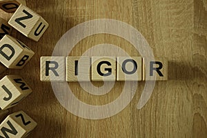 Rigor word from wooden blocks