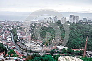 Rijeka Croatia city view from the top of the mountain Trsat Fortress