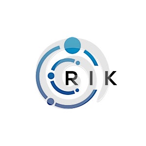 RIK letter technology logo design on white background. RIK creative initials letter IT logo concept. RIK letter design
