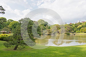 Rikugien Gardens in Tokyo, Japan. The construction of the park took place between 1695 and 1702