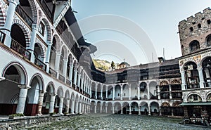 Rila Monastery courtyard