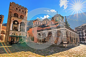 Rila monastery with the tower of Hrelyu