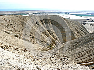 Rill erosion - desert hills photo