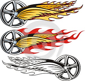 Rim with flaming wings photo