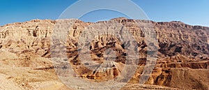 Rim wall of the Small Crater in desert, Israel