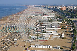 Rimini beach and city Italy