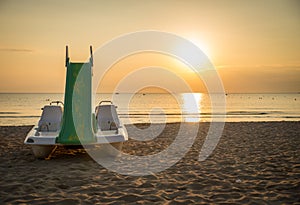 Rimini beach at sunrise