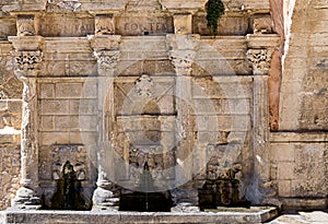 Rimondi Fountain in Rtehymno, Crete island, Greece