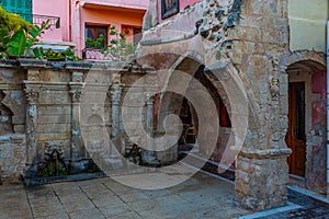 Rimondi Venetian Fountain at Greek town Rethimno, Crete