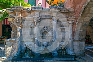 Rimondi Venetian fountain, Rethymno, Crete, Greece
