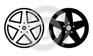 Rims icon with outline and glyph style.