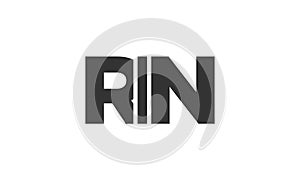 RIN logo design template with strong and modern bold text. Initial based vector logotype featuring simple and minimal typography. photo