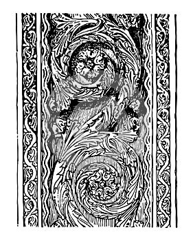 Rinceau Carved from Mantes vintage engraving