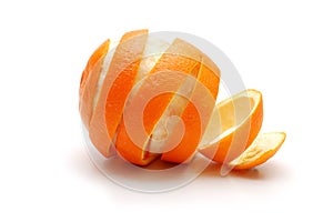 Rind of orange cutaway in spiral shape