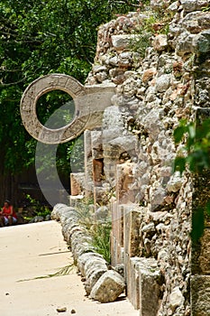 The ring in the ballcourt at Uxmal, an ancient Maya city in Mexico