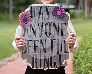 Ring Bearer Holding Sign