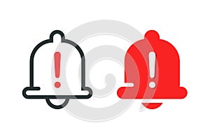 Ring bell warning icon. Illustration vector