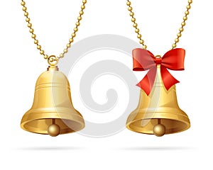 Ring Bells Hanging Chain. Vector