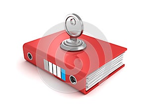 Ring binder folder locked with key