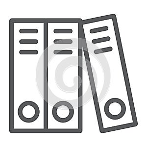 Ring binder line icon, office and work