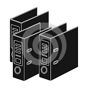Ring binders icon in black style isolated on white background. Library and bookstore symbol stock vector illustration.