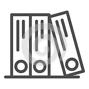 Ring binders line icon. Office folders vector illustration isolated on white. Archive outline style design, designed for