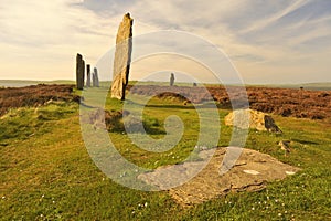 Ring of Brodgar, flat slab, Stenness, Orkney isles photo