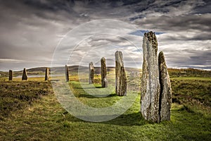 Ring Of Brodgar, Orkney, Scotland. A neolithic stone circle and henge photo