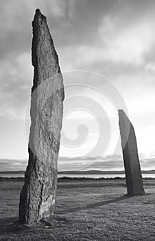Ring of Brodgar. Prehistoric stone circle in Orkney. Scotland