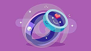 A ring with a builtin mood diary app that prompts the wearer to log their mood throughout the day.. Vector illustration. photo