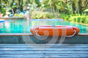 Ring buoy swimming pool.