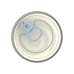 Ring of the can to open of food. Element aluminum cans. Vector illustration. The view from the top. Isolated background