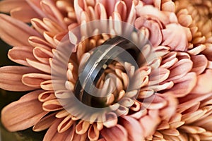 Ring Details in a wedding flower. photo