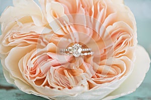 Ring Details in a wedding flower. photo