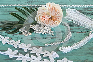 Ring Details in a wedding flower. photo