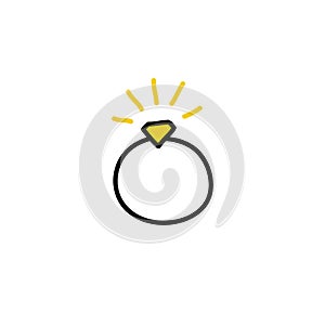 Ring with a diamond doodle icon