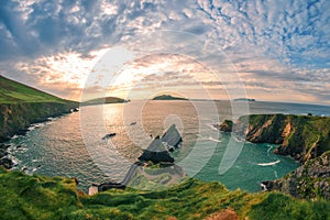 Ring of Dingle Peninsula Kerry Ireland Dunquin Pier Harbor Rock Stone Cliff Landscape Seascape