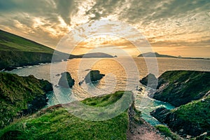 Ring of Dingle Peninsula Kerry Ireland Dunquin Pier Harbor Rock Stone Cliff Landscape Seascape photo