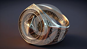 Ring with Ethereum symbol Generative AI