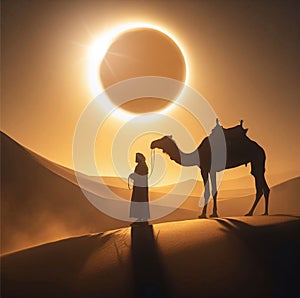 Ring of Fire annular eclipse over desert